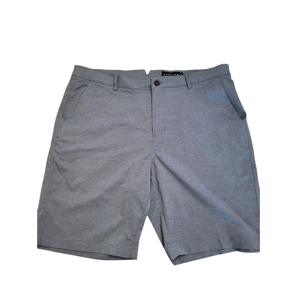Dunning Gray-blue Chino Shorts Men's 9" Inseam Flat Front Stretch Slash Pockets